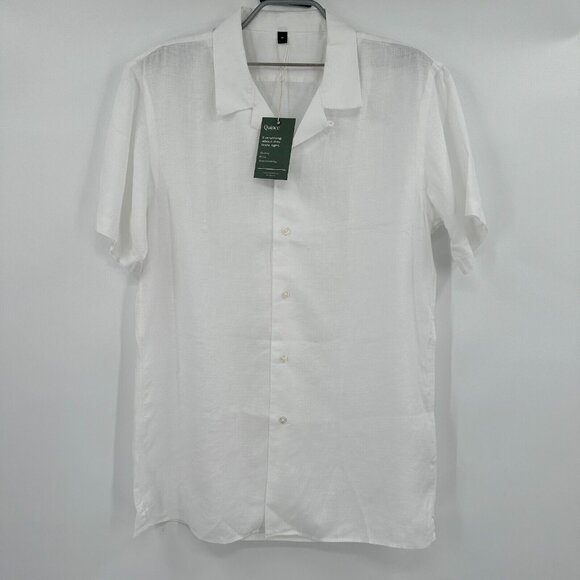 Quince Other - Quince White Linen Short Sleeve Button Down Shirt sz M Medium Men's NWT Sample
